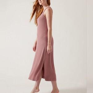 Athleta Well Rested‎ Rib Sleep Tank Dress In Pink (Mauve) Size Medium NWT in pkg